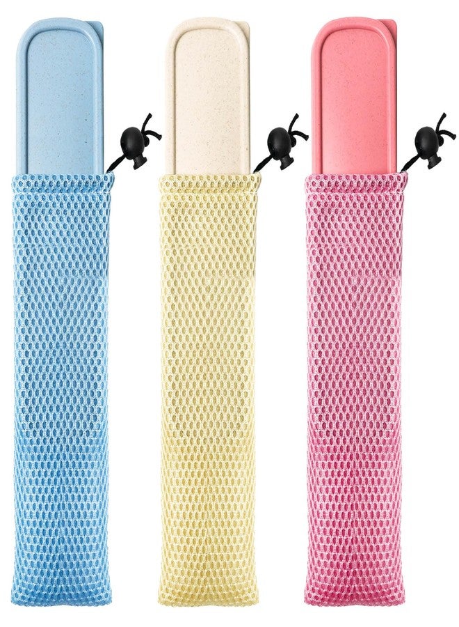 Binxus 3 Pcs Utensil Travel Case with 3 Pcs Portable Mesh Bag, Reusable Cutlery Set, Travel Cutlery, Chopsticks Case for Chopsticks Spoon Fork - Image 1